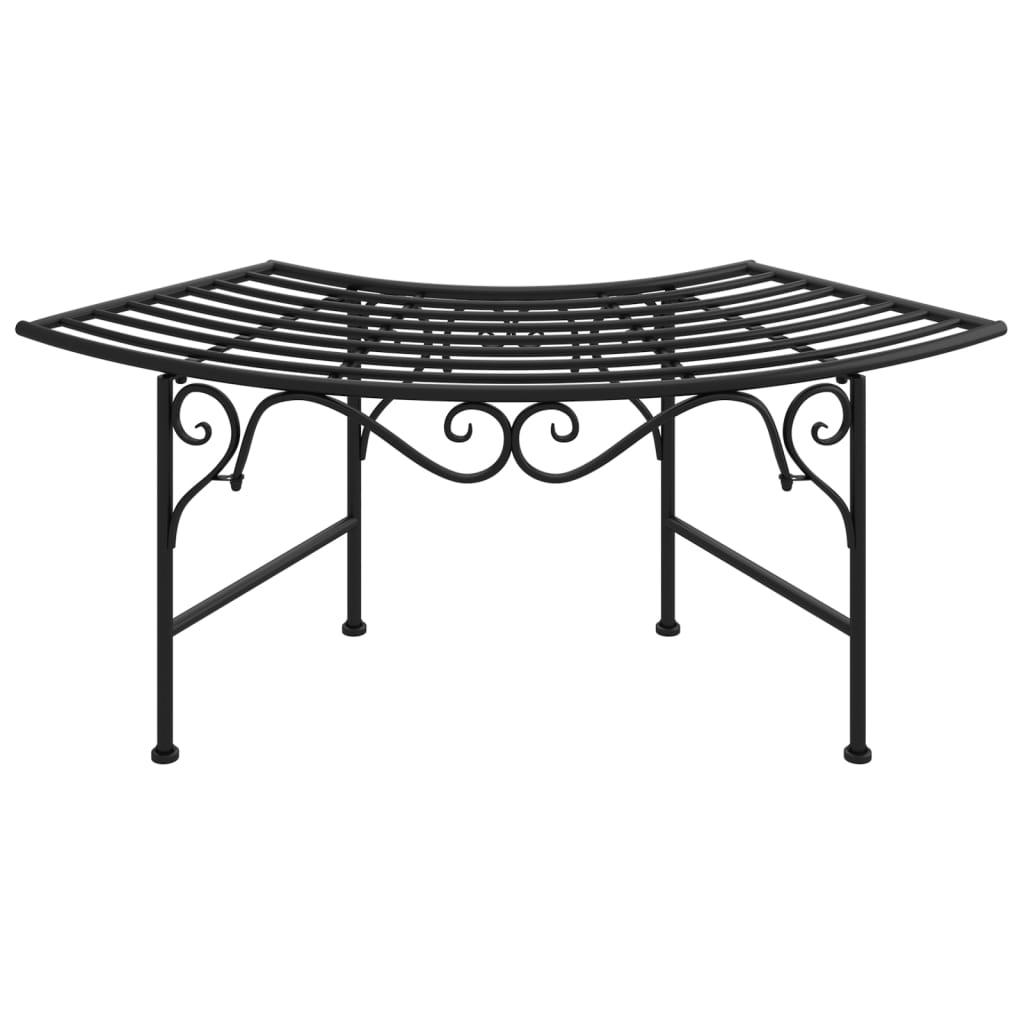 Tree Bench Black Steel Medium Durable Circular Tree Bench
