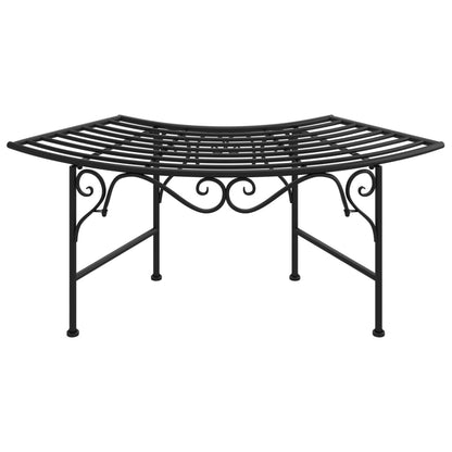 Tree Bench Black Steel Medium Durable Circular Tree Bench