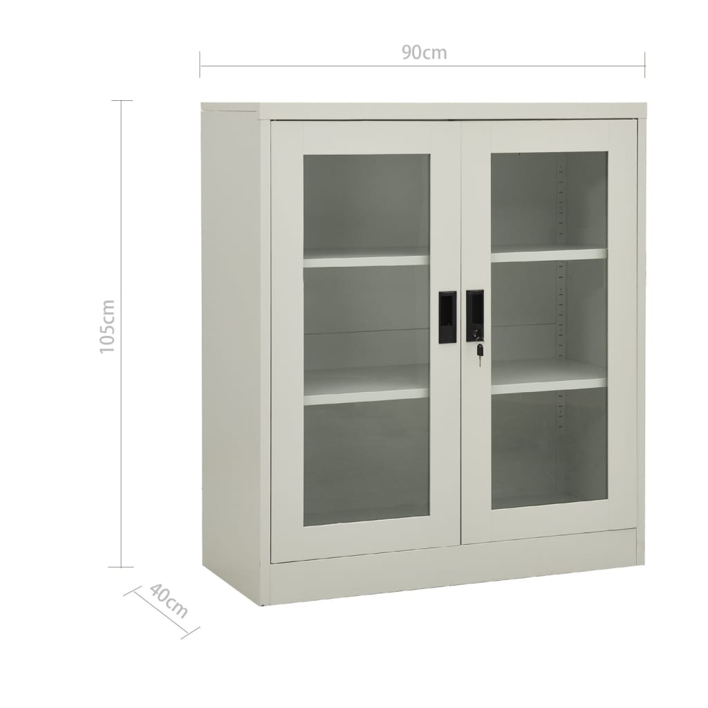 Office Cabinet with Planter Box Light Gray 35.4"x15.7"x50.4" Steel