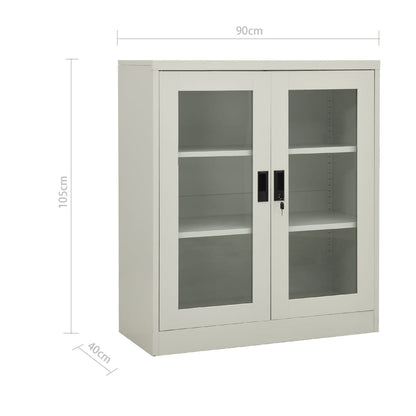 Office Cabinet with Planter Box Light Gray 35.4"x15.7"x50.4" Steel