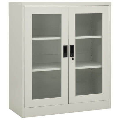 Office Cabinet with Planter Box Light Gray 35.4"x15.7"x50.4" Steel