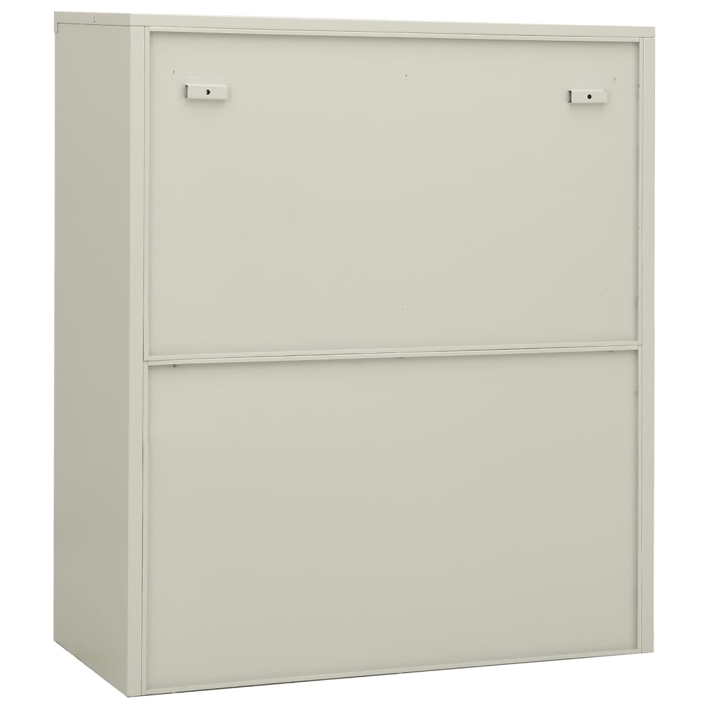 Office Cabinet with Planter Box Light Gray 35.4"x15.7"x50.4" Steel