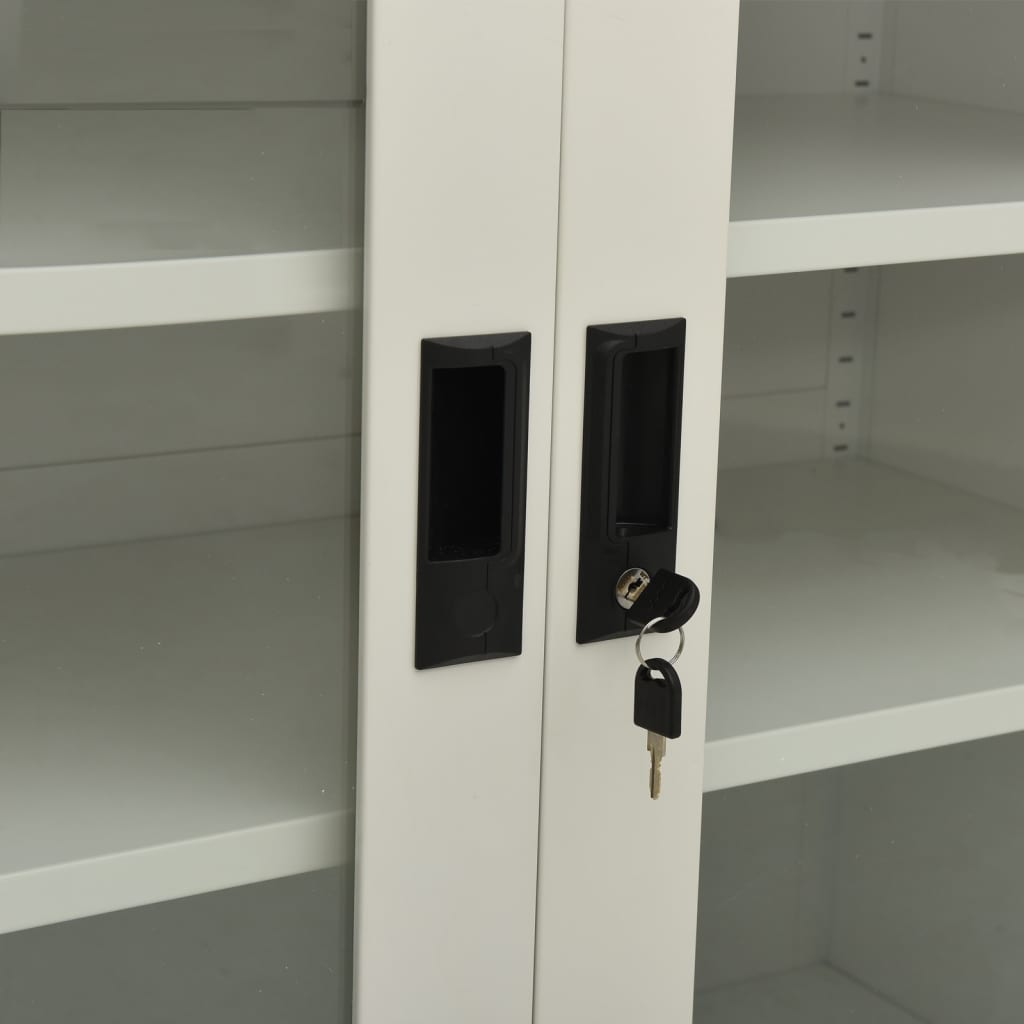 Office Cabinet with Planter Box Light Gray 35.4"x15.7"x50.4" Steel