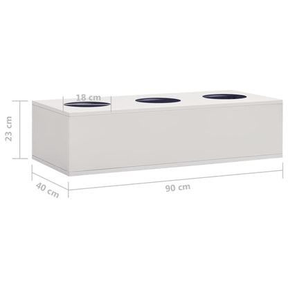 Office Cabinet with Planter Box Light Gray 35.4"x15.7"x50.4" Steel