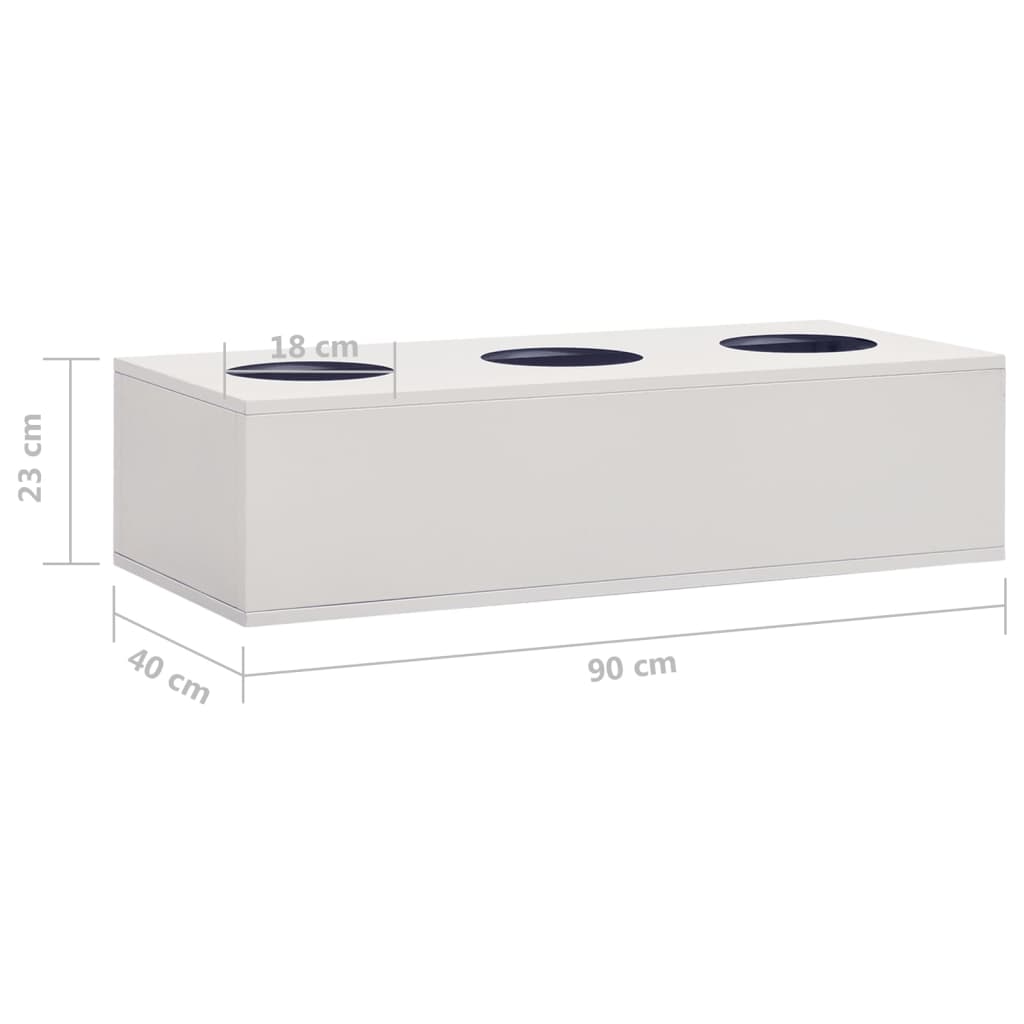 Office Cabinet with Planter Box Light Gray 35.4"x15.7"x50.4" Steel