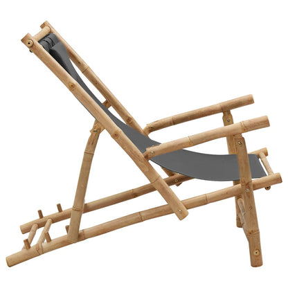 Deck Chair Dark grey Bamboo, Canvas (100% polyester) Standard