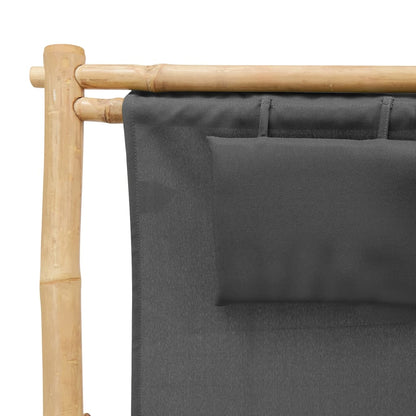 Deck Chair Dark grey Bamboo, Canvas (100% polyester) Standard