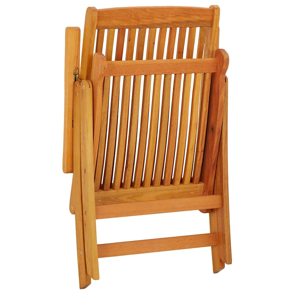 Garden Chair Set of 2 Natural Eucalyptus