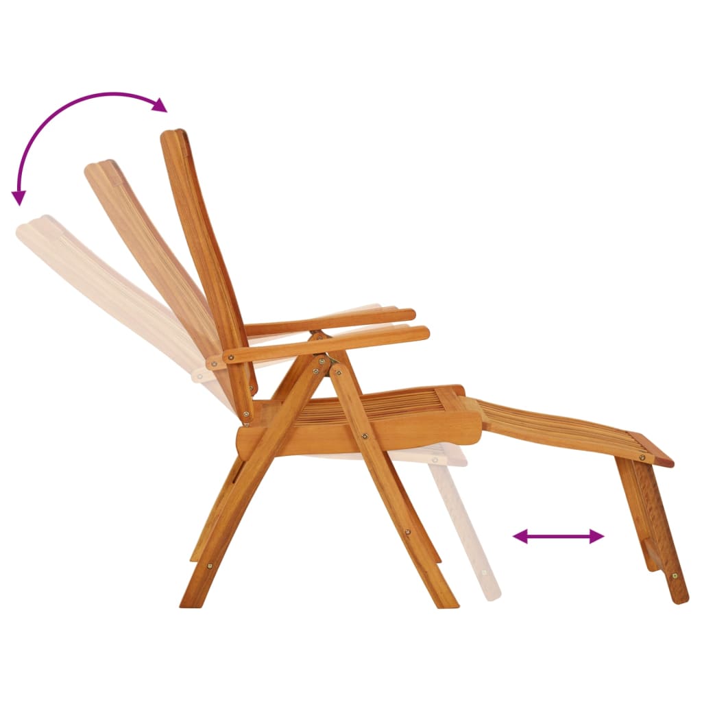Garden Chair Set of 2 Natural wood finish