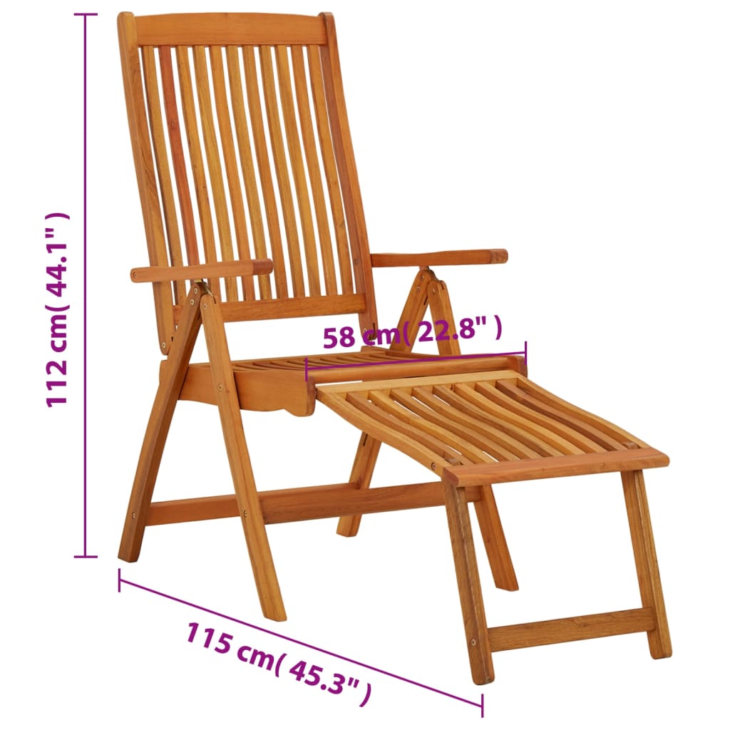 Garden Chair Set of 2 Natural wood finish