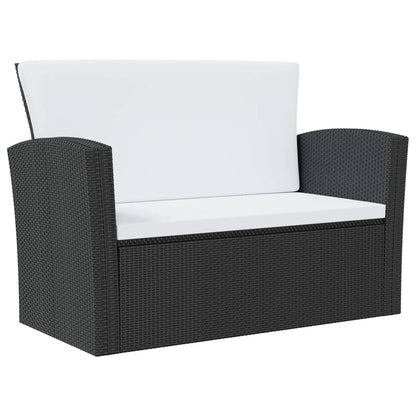 Garden Lounge Set Black, Cream White