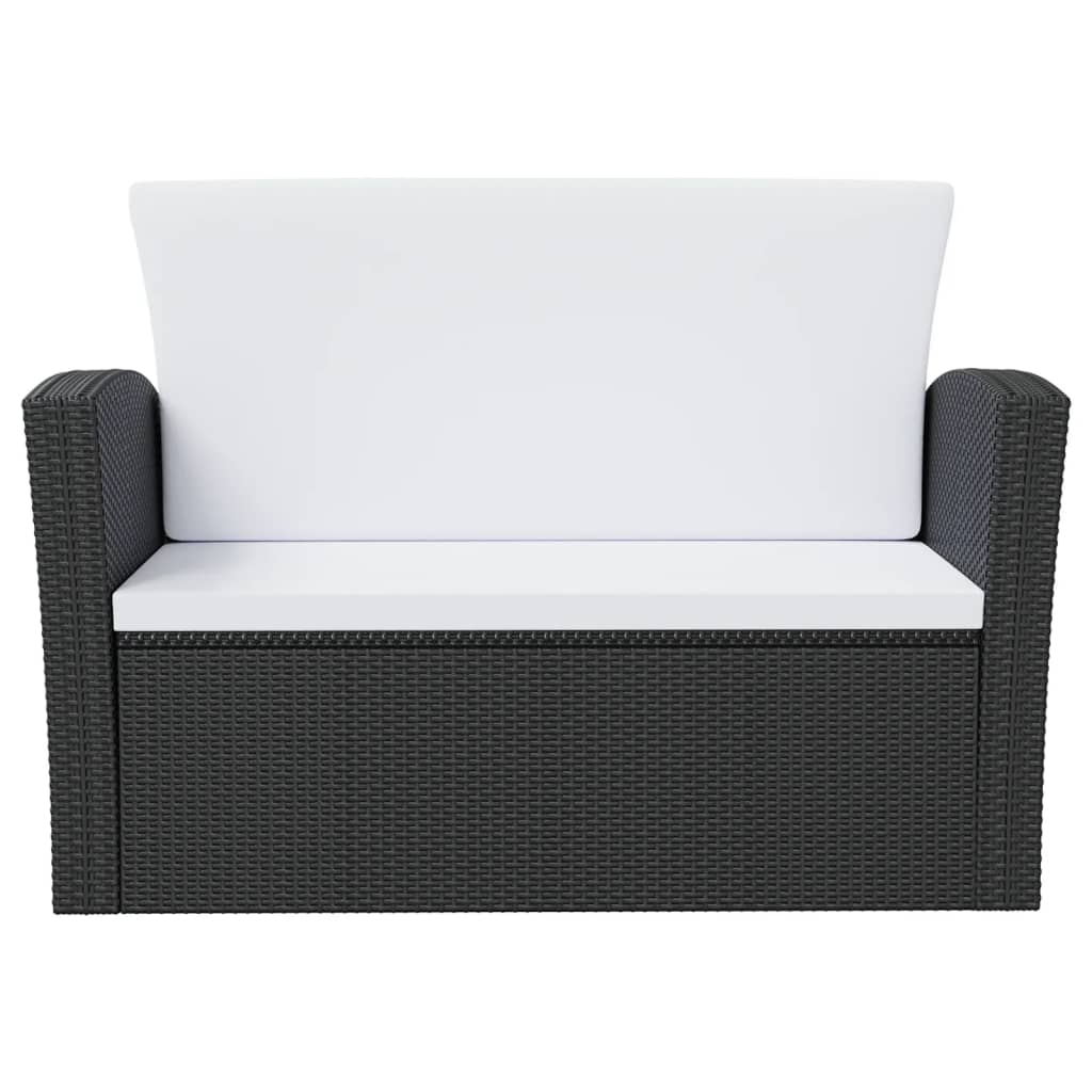 Garden Lounge Set Black, Cream White