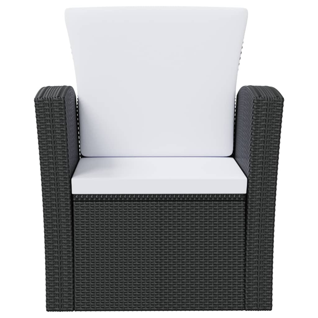Garden Lounge Set Black, Cream White