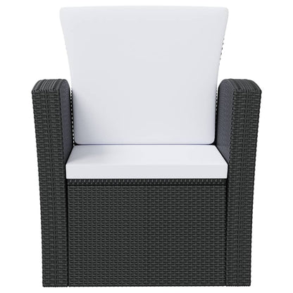 Garden Lounge Set Black, Cream White