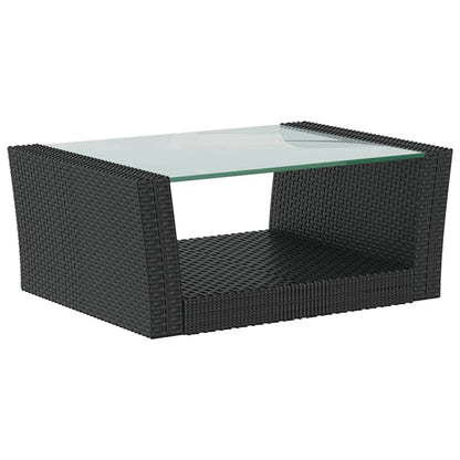 Garden Lounge Set Black, Cream White