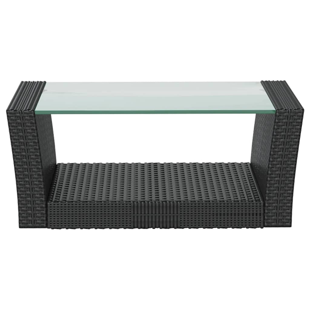 Garden Lounge Set Black, Cream White