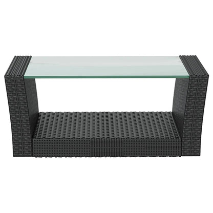Garden Lounge Set Black, Cream White