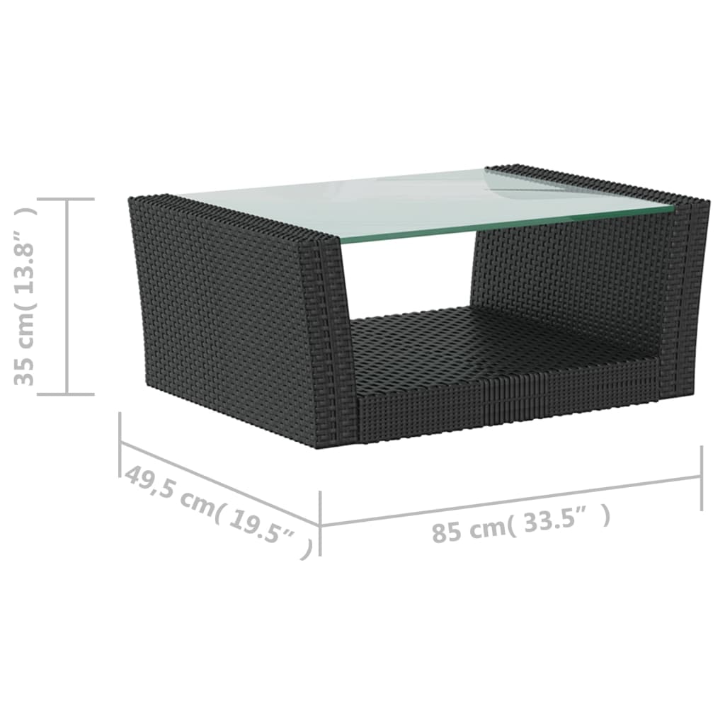 Garden Lounge Set Black, Cream White