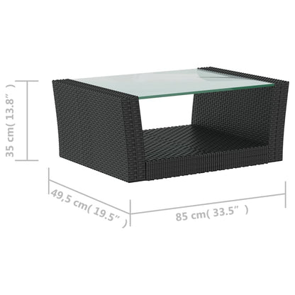 Garden Lounge Set Black, Cream White