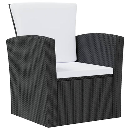 Garden Lounge Set Black and Cream White