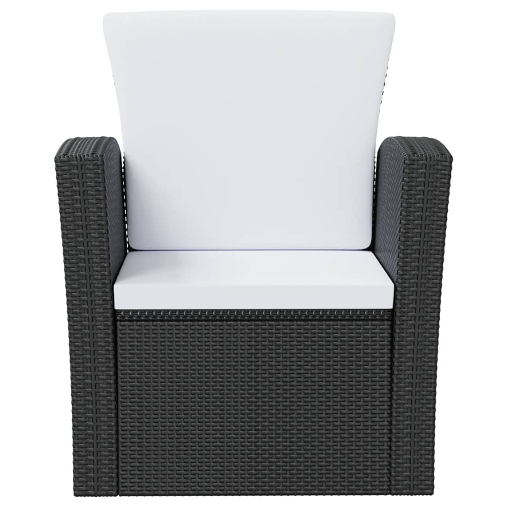 Garden Lounge Set Black and Cream White