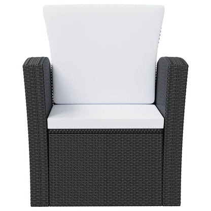 Garden Lounge Set Black and Cream White