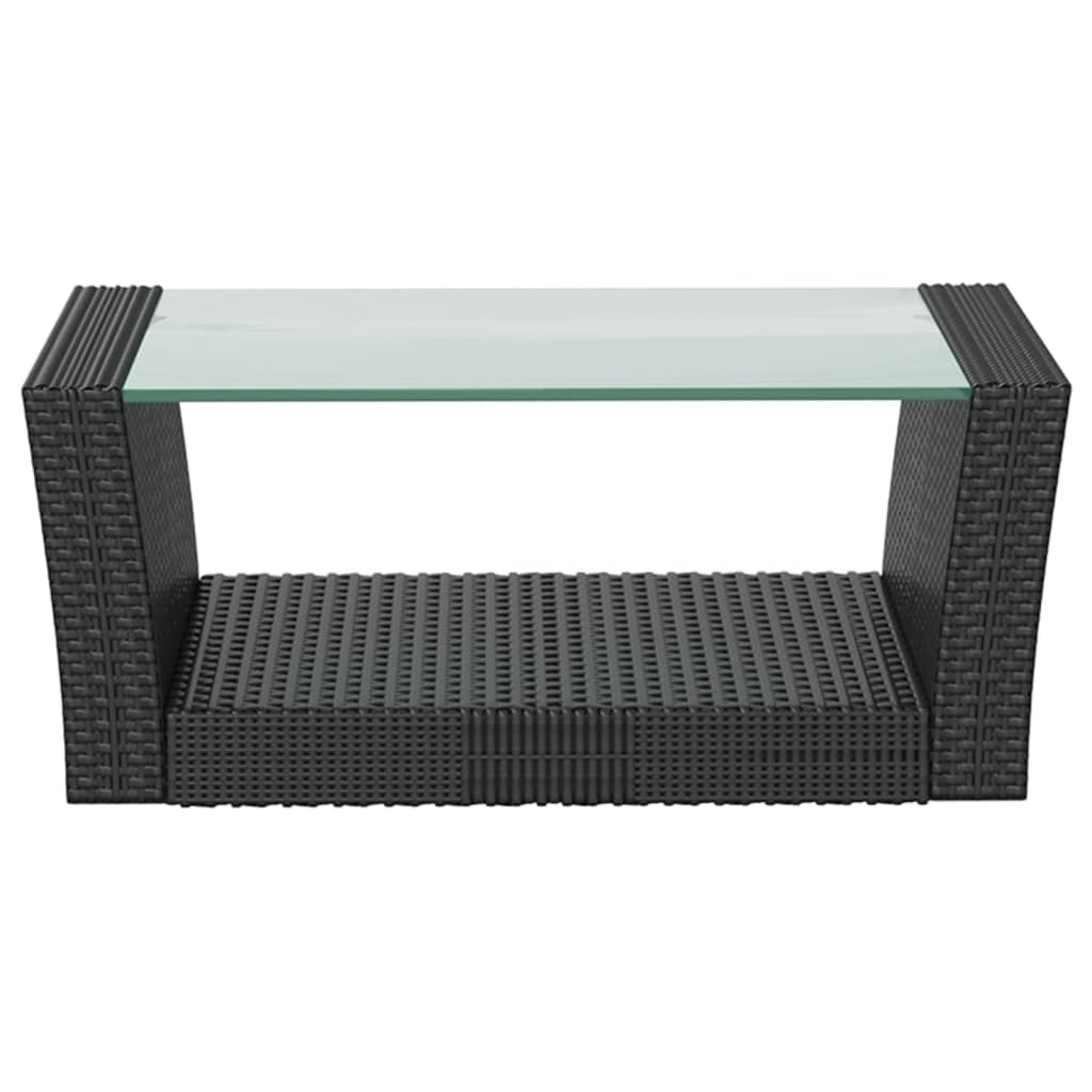 Garden Lounge Set Black and Cream White