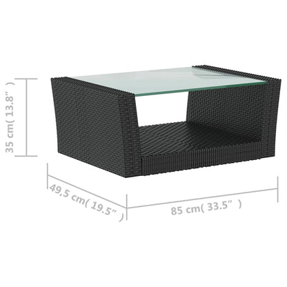 Garden Lounge Set Black and Cream White