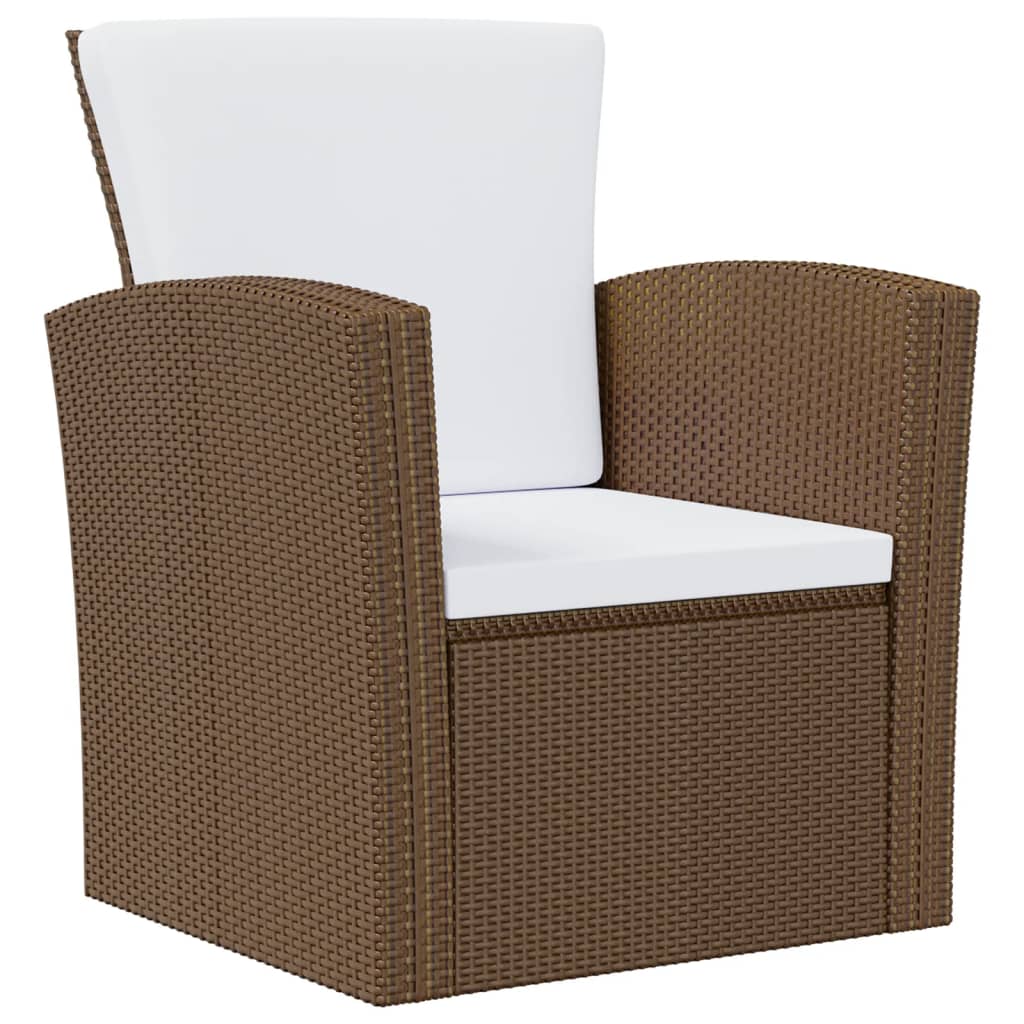 Garden Lounge Set Brown Powder-coated steel Large Lightweight