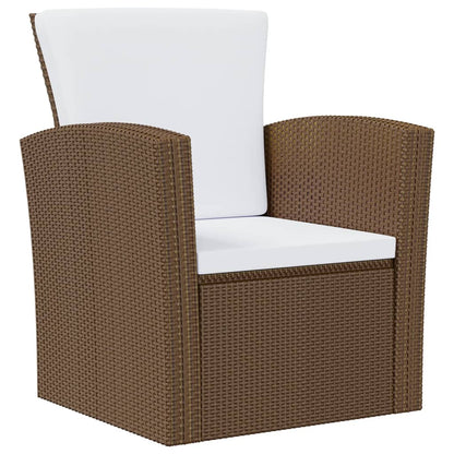 Garden Lounge Set Brown Powder-coated steel Large Lightweight