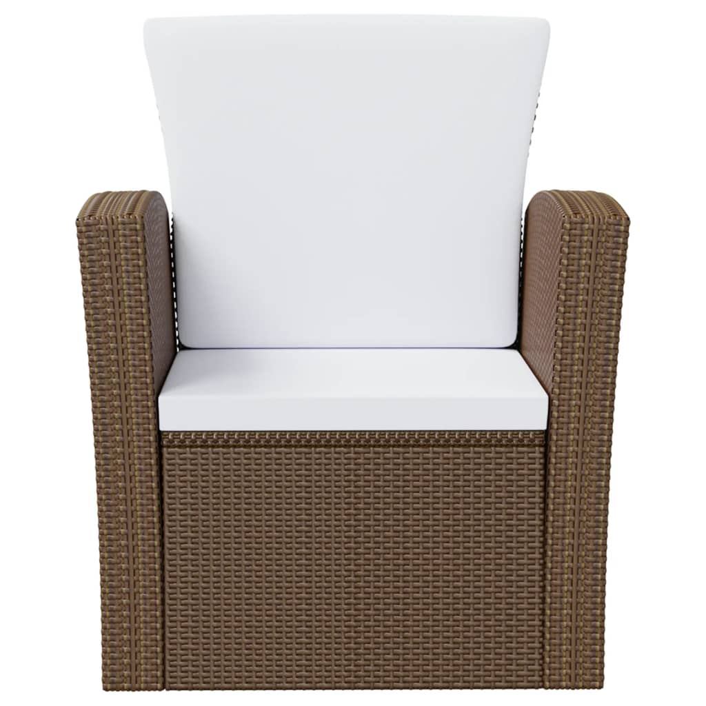 Garden Lounge Set Brown Powder-coated steel Large Lightweight