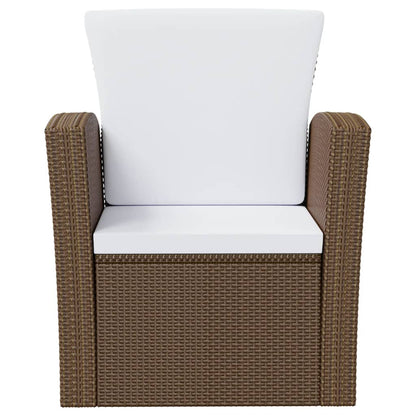 Garden Lounge Set Brown Powder-coated steel Large Lightweight
