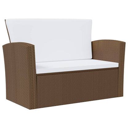Garden Lounge Set Brown Powder-coated steel Large Lightweight