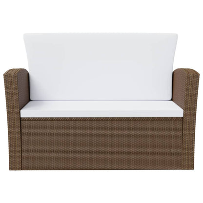 Garden Lounge Set Brown Powder-coated steel Large Lightweight
