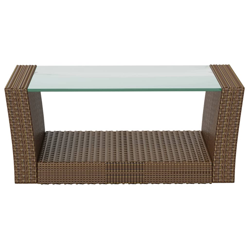Garden Lounge Set Brown Powder-coated steel Large Lightweight