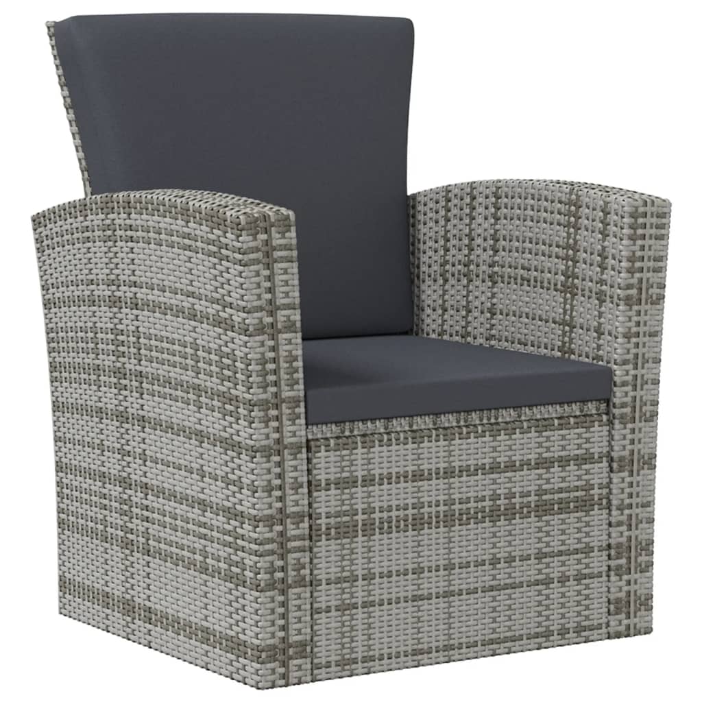 Garden Lounge Set Grey Powder-coated steel Large Removable Covers