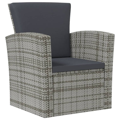 Garden Lounge Set Grey Powder-coated steel Large Removable Covers