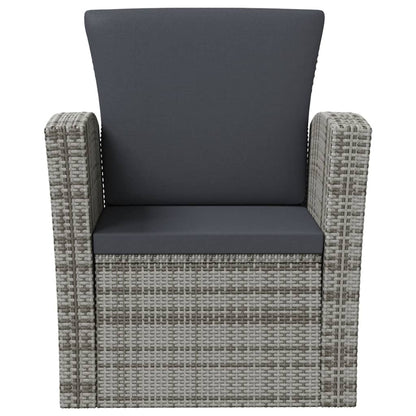 Garden Lounge Set Grey Powder-coated steel Large Removable Covers