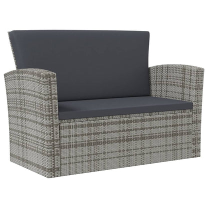 Garden Lounge Set Grey Powder-coated steel Large Removable Covers