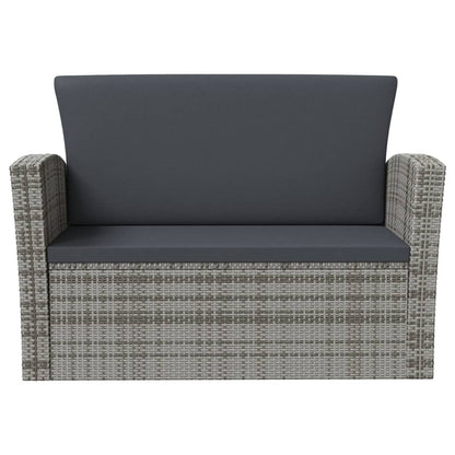 Garden Lounge Set Grey Powder-coated steel Large Removable Covers