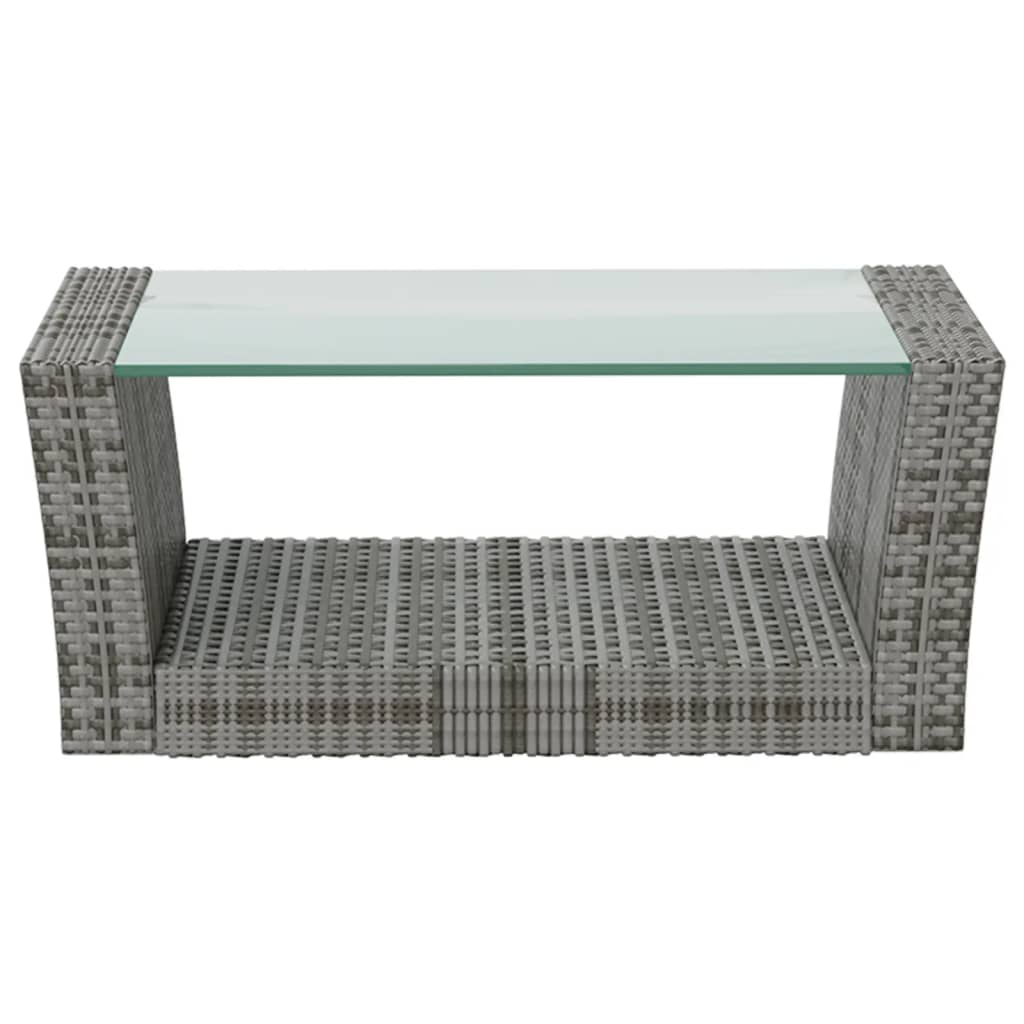 Garden Lounge Set Grey Powder-coated steel Large Removable Covers
