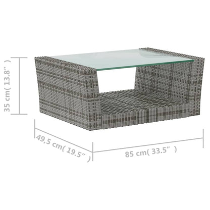 Garden Lounge Set Grey Powder-coated steel Large Removable Covers