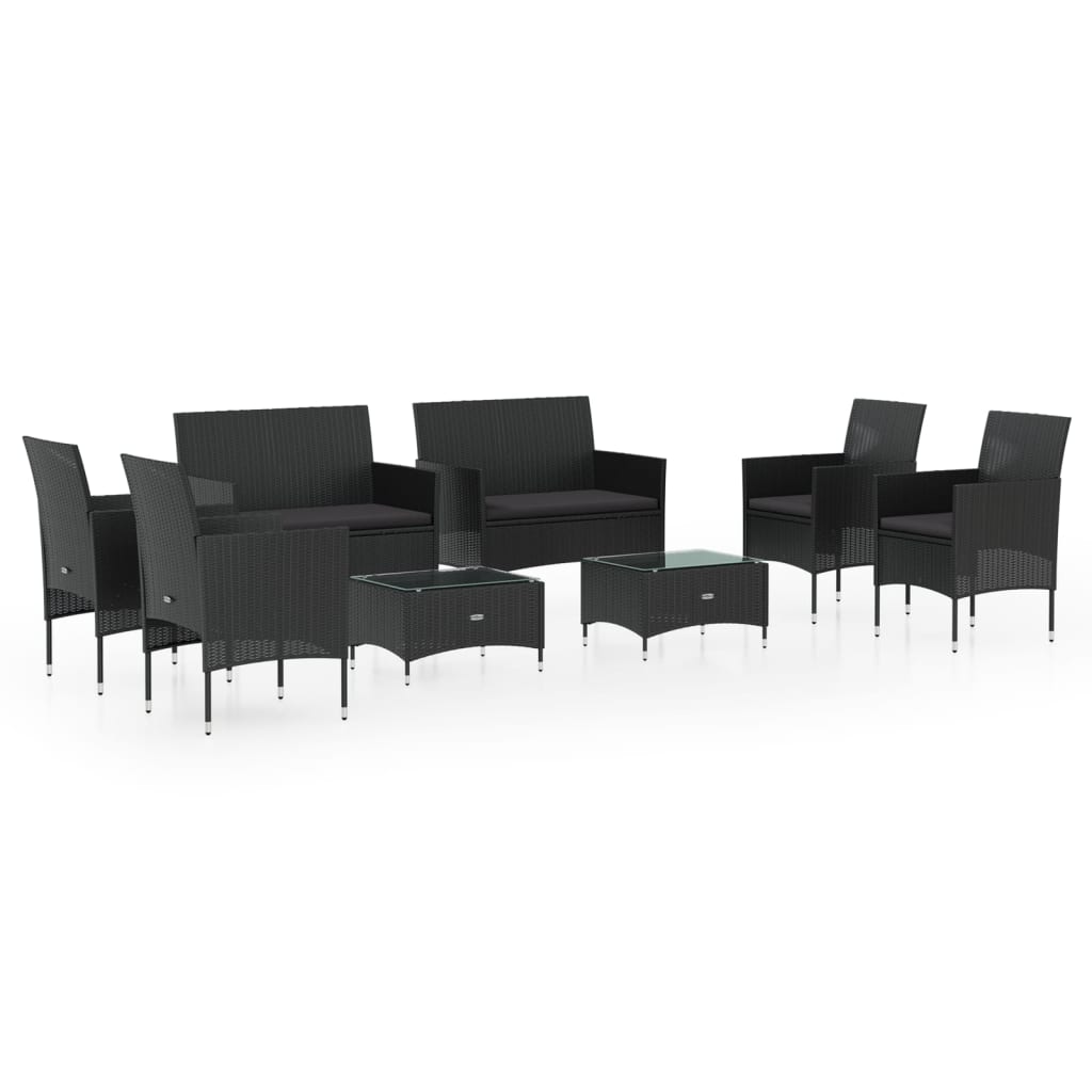 Garden Lounge Set Black