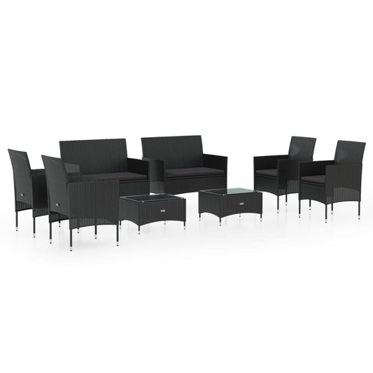 Garden Lounge Set Black