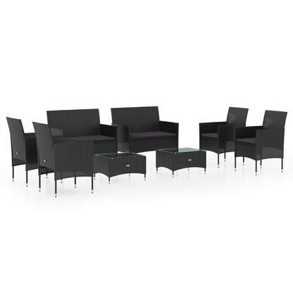 Garden Lounge Set Black