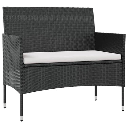 Garden Lounge Set Black, Cream white