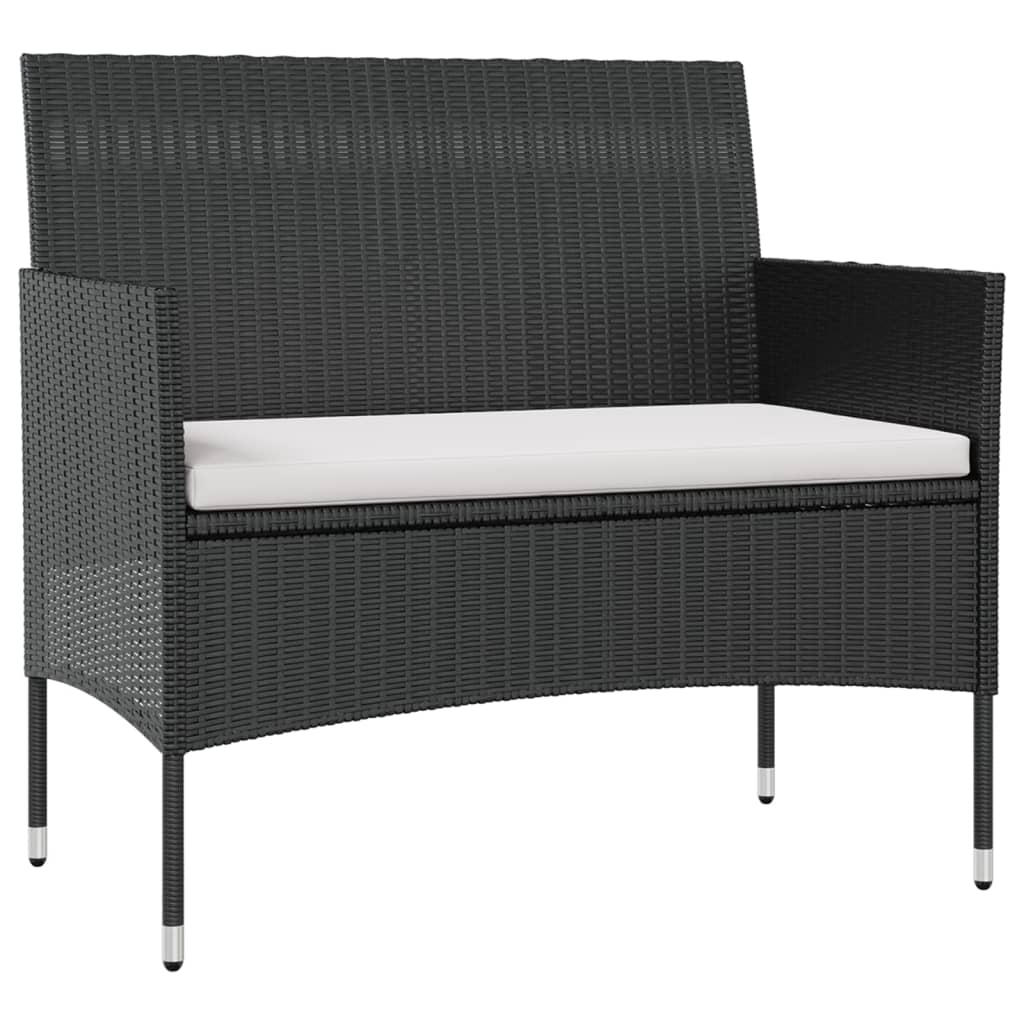 Garden Lounge Set Black, Cream white