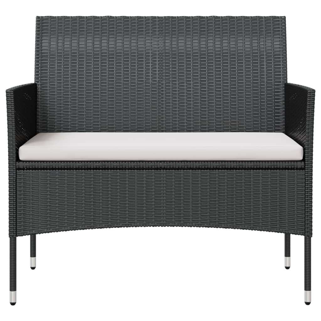 Garden Lounge Set Black, Cream white