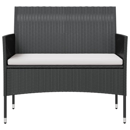 Garden Lounge Set Black, Cream white