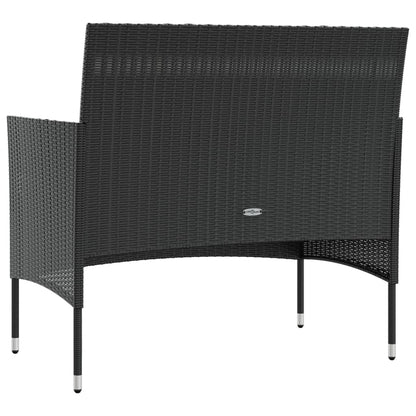 Garden Lounge Set Black, Cream white